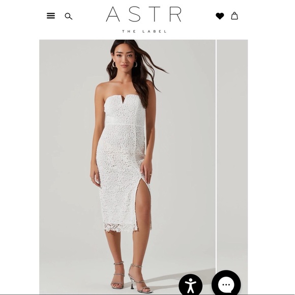 Astr Dresses & Skirts - ASTR The Label White lace strapless dress